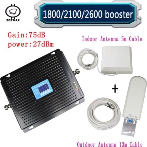 ZQTMAX 2G 3G 4G repeater 1800 2100 2600 Signal Booster set gsm cell phone signal booster lte network cellular amplifier +antenna