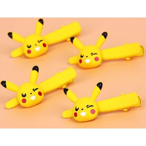 TAKARA TOMY Pokemon Pikachu hairpin hair accessories new cartoon three-dimensional frosted girl side clip bangs duckbill clip
