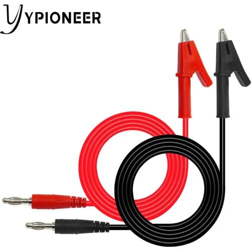 Cleqee P1040 1Set 1M 4mm Banana Plug to Crocodile Alligator Clip Test Probe Lead Wire Cable Test Leads Kits