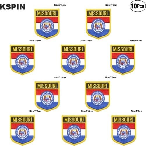U.S.A Missouri Flag Embroidery Patches Iron on Saw on Transfer patches Sewing Applications for Clothes in Home&Garden