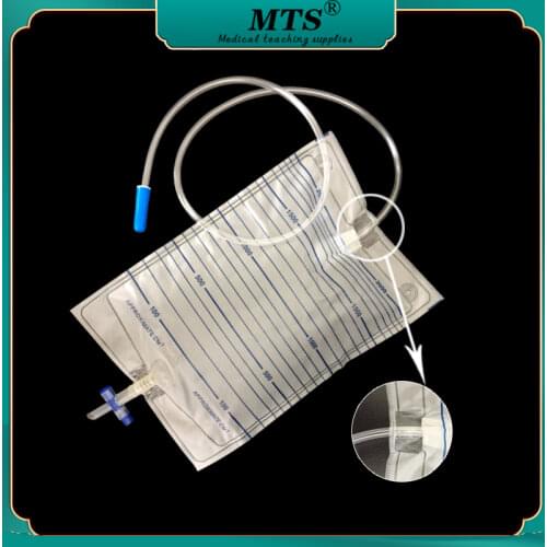 2000ml Autoclave Sterilized Medical Urology Bag Cross Valve drainage Urine bag Teaching Homehealth care or hospital use