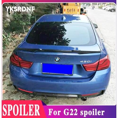YKSRDNF For BMW G22 4 Series 428i 435i 2 DOORS For Coupe 2020 2021 M4 STYLE Real Carbon Fiber Car Trunk Boot Lip Spoiler Wing