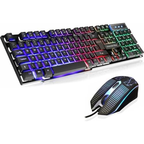 LED USB Wired Gaming Keyboard and Mouse Set for Xbox One PC Laptop Gaming RGB Mechanical Keyboard 104 keys USB Mouse