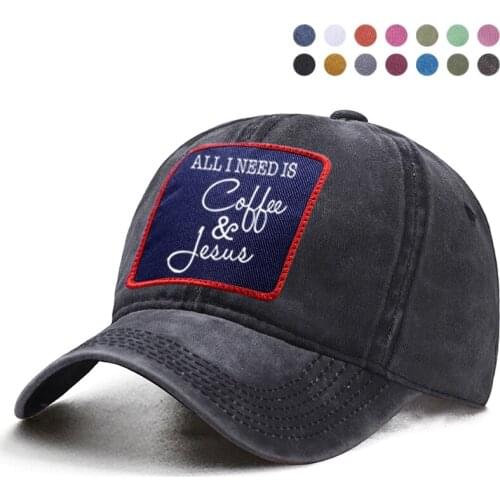 All I Need Is Coffee And Jesus Letter Printed Baseball Cap Dad Trucker Snapback Hat Woman Berets Caps Casquette Gorras 2020 Hats