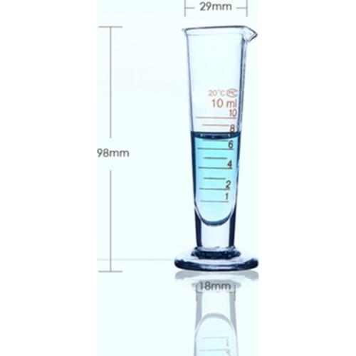 High quality Laboratory 10ml Measuring cylinder with Scale Taper Glass Measuring Cup Lab Supplies