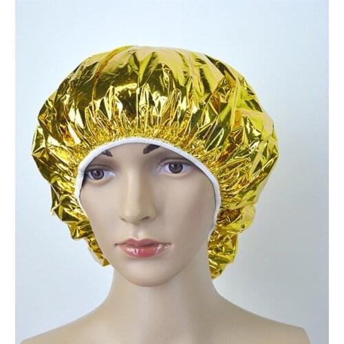 1pc Aluminum Foil Waterproof Ultra-thin Bath Hoods Nourishing Dry Disposable Shower Cap Dustproof Baking Oil Dyeing Hair Cap
