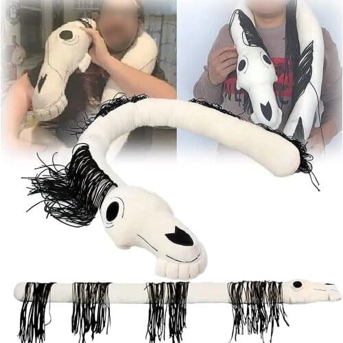 130cm Large Size Siren Head Animal Horse Plush Dolls Cartoon Anime White Horse Stuffed Kids Baby Pillow Toys Gifts For Children