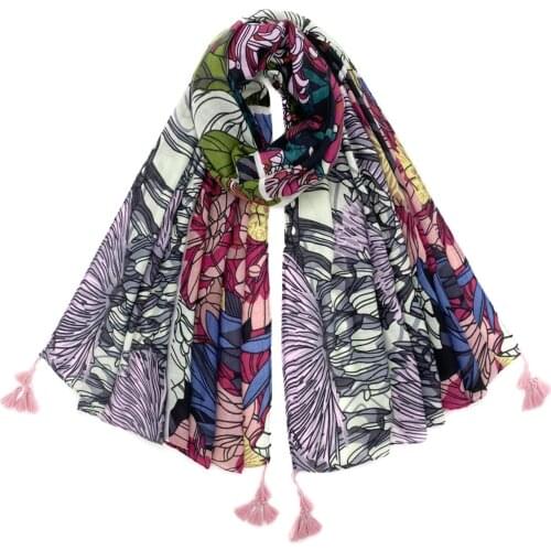 2021 Fashion Blossom Printed Cotton Viscose Printed Scarf Shawls Wraps Hijabs 10pcs/lot