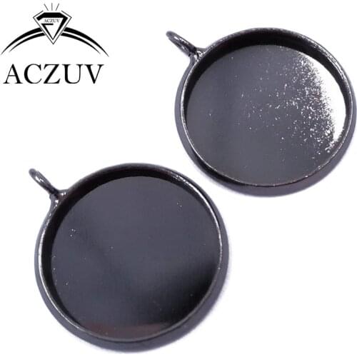 500pcs Gunmetal Black 10mm 12mm 14mm 16mm 18mm 20mm 25mm Round Charms Bezel Pendant Blank Glass Cabochon Base Setting BPSK003