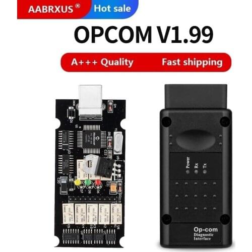 High Quality Opcom V1.99 automatic diagnostic tool FTDI OPCOM V1.99 For OBD2 PIC18F458 Chip G.M/O.pel multi language free ship