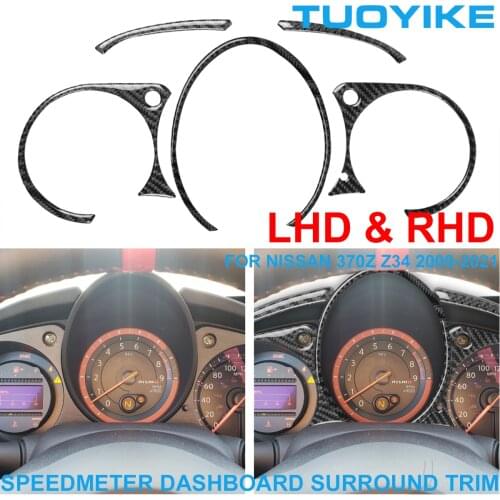 LHD RHD Car Styling Carbon Fiber Speedmeter Console Dashboard Surround Cover Panel Trim Sticker For NISSAN 370Z Z34 2009-21