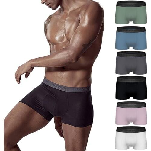 Soft Modal Boxers Men Underwear Fashion Breathable Mid-Waist Boxers Hombre Solid Color Underwear Men Panties шорты мужские