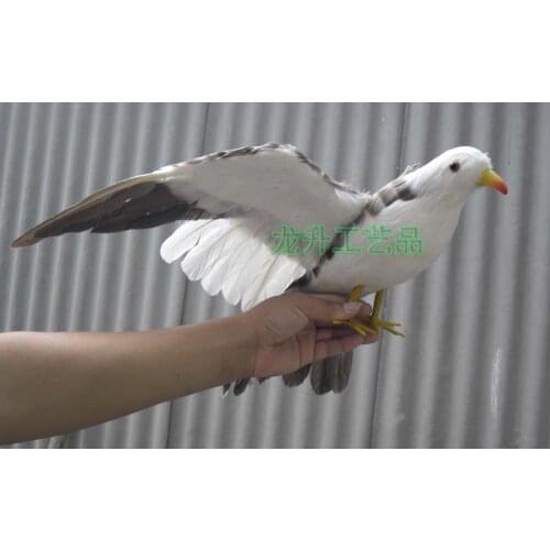 Big simulation wings Seagull toy plastic & feather big wings bird model about 60x38cm 1765