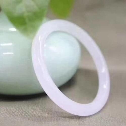 Natural White Jade Bangle Bracelet Charm Jewellery Fashion Accessories Hand-Carved for Women Men Round Bangle Friend