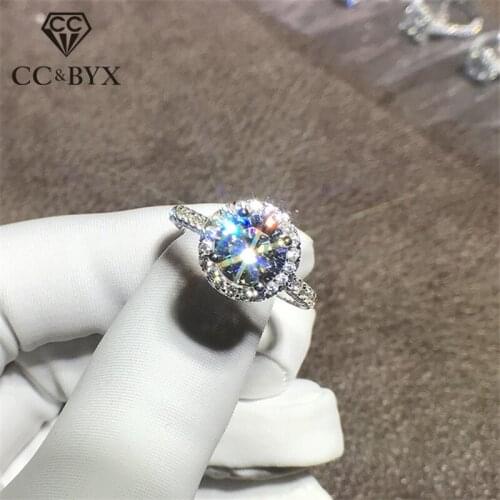 CC Rings For Women Silver Color Cubic Zirconia Princess Engagement Ring Bridal Wedding Fashion Jewelry Drop Shipping CC583