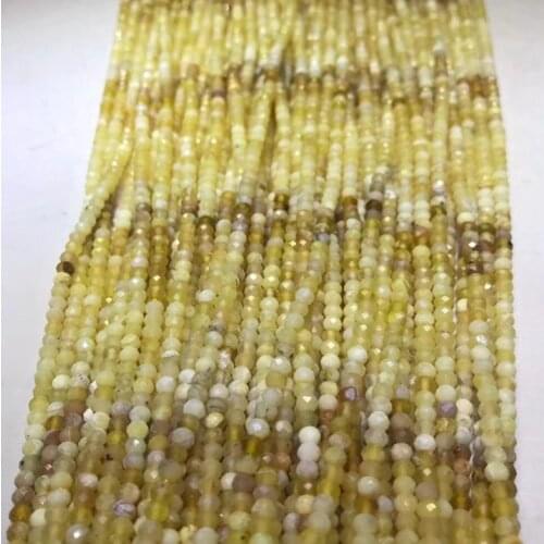 Natural Yellow opal 3*4mm faceted rondelle beads wheel seed bead colorful charm For Jewelry Making DIY Bracelet necklace