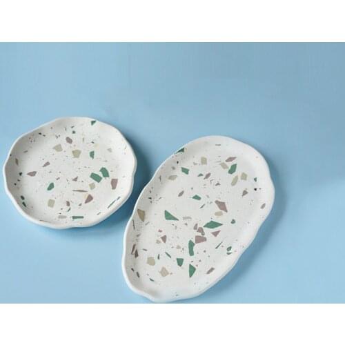 ConcreteTerrazzo tray mould Cement Jesmonite Coaster Mold Jewellery Dish Mold Candle Plate Base Mold DIY Resin Mold