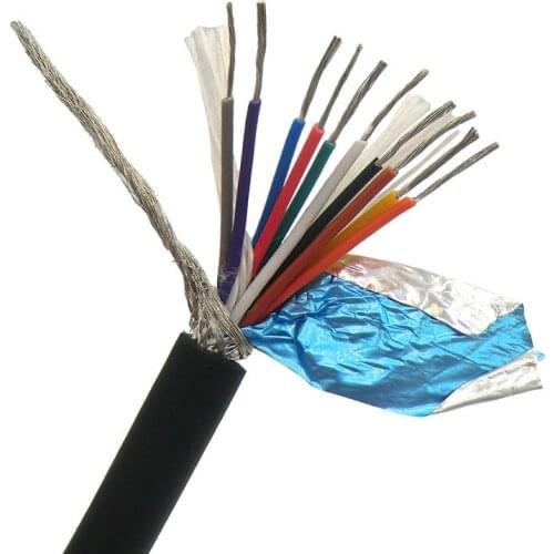 Flexible Shielded Control Wire 10 Core 0.14,0.2,0.3mm² 100m with Tin-plated Pure Oxygen Free Copper (26,24,22AWG)