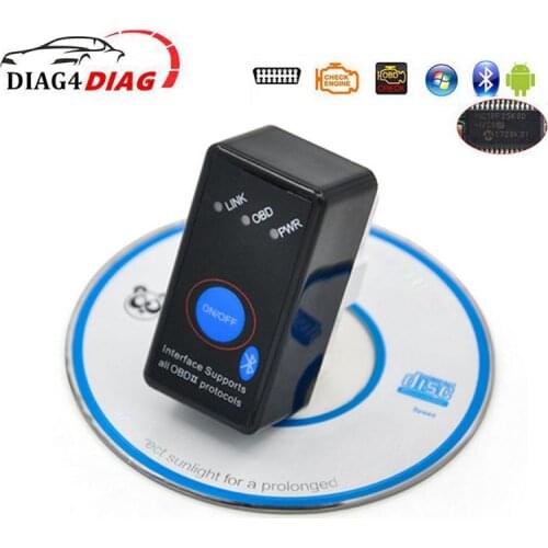 ELM327 Bluetooth With PIC18F25K80 Chip Switch Car Diagnostic Tool OBD2 Scanner Code Reader ON/OFF Button Reset Auto-Sleep Mode