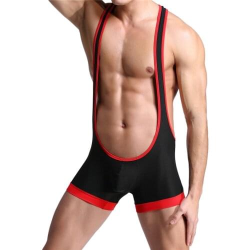 Men undershirts JumpSuit One-Piece Suits Smoothly Wrestling Singlet Breathable BodySuit Exotic Super Soft Spandex Undershirt
