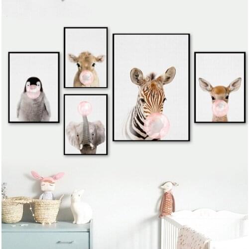 Cute animal cow Panda Deer Elephant Penguin Balloon 5D Diamond Embroidery diy diamond painting full drill baby kids room decor