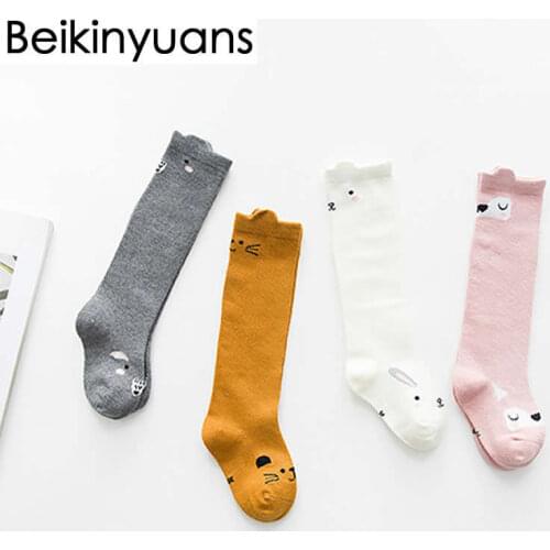 New Girls socks wholesale baby socks Cartoon 3D animal fox rabbit print tube baby boy socks knee high cartoon sock