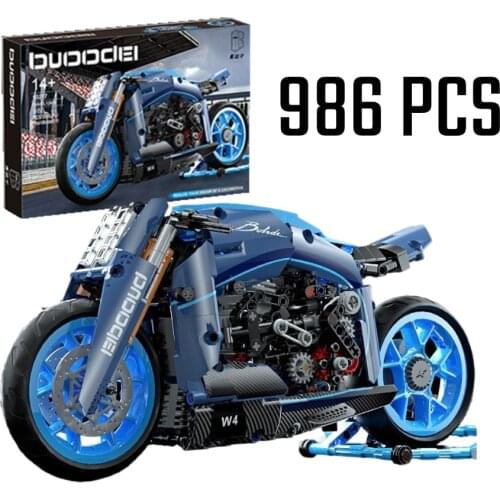 New High-Tech Building Blocks Bugattied Ducatied Motorcycle Model Bricks MOC Super Speed Car Educational Toys for Kids Gifts