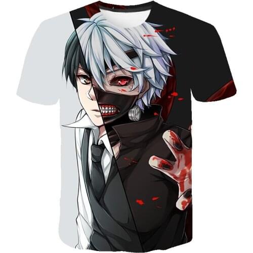 Tokyo Ghoul Tees tops Casual T Shirt 3d T-shirt Anime Men T Shirt Funny ferocious Hip Hop 2020 Japan Mens Clothes Streetwear top