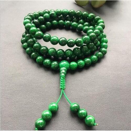 Green Jade Necklace 8mm108 Beads Jade Necklace Fashion Jewelry Charm Beads Women Men Bracelets