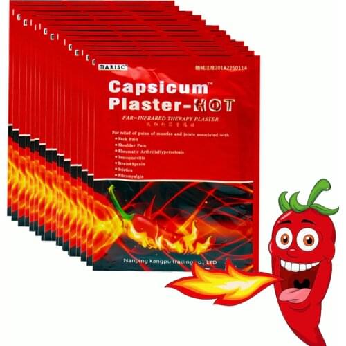 80pcs Capsicum Plaster Hot Patch Pain Relieving Patch Muscle Pain Back Pain Knee Joint Ache Plaster Chinese Medical Health Care