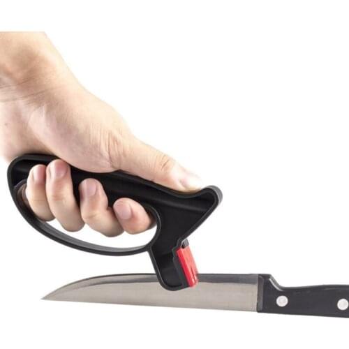1pc Knife Sharpener Professional Kitchen Sharpening Grinder 2 In 1 Handheld Sharpener Diamond Ceramic Sharpening Kitchen Gadgets