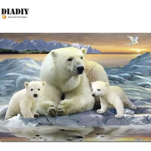 Diy Diamond Painting animal Home Decoration Polar Bears Resin round Diamond Crafts Cross Stitch Diamond Embroidery