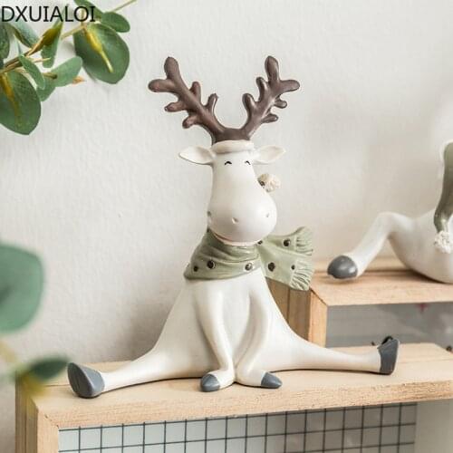 Nordic Christmas deer resin ornament sculpture animal simulation handicraft lovers decoration interior decoration wedding gift