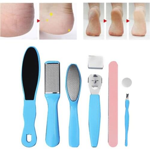 Foot Care Tool Exfoliating Prevent Dead Hard Skin Callus Remover Scraper Pedicure Rasp Tools Feet Care Kit 8Pcs A Set