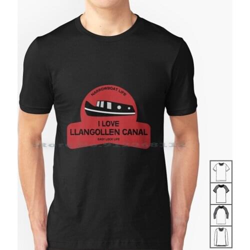Narrowboat Canalboat Gifts-Funny Canalboat Gifts-Narrow Sterns-Canal Boat Mugs-Llangollen Canal T Shirt 100% Cotton Narrowboat