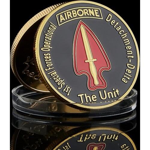The Unit 1st Special Forces Operational Airborne United States Army Gold Challenge Coins American Eagle Coins Collection