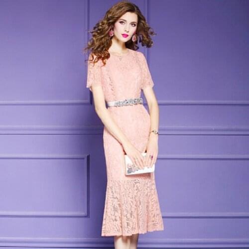 Superior 2021 new quality Celebrities dress Plus Size Women ladies sexy Lace long Party Dress Plus Size Retro Fishtail dresses