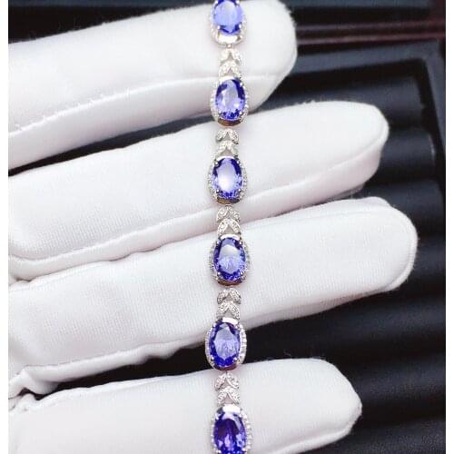 Z708 Fine Jewelry 18K Gold AU750 G18K 100% Natural Tanzania Tanzanite 7.26ct Jewellery Bracelets for women Fine Bracelet