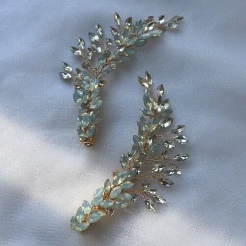 Romatic Crystal Hair Pins Bridal Clips Gold Silver Color Wedding Hair Piece Hanmade Women Accessories