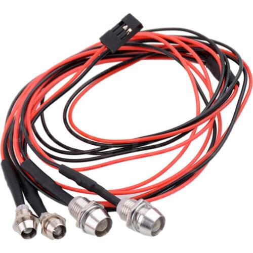 1Set 2&4 Metal Lamp LED Lights 3V-7V 3mm 5mm For 1/10 1/8 Nitro Electric Power RC Remote Control Car Indicator External Lights