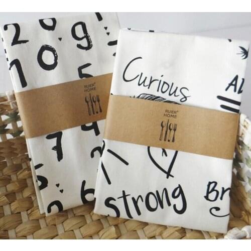 1pc 45x60cm Numbers Letters Table Napkin Tableware Mats Pads Cotton Kitchen Towel Nordic Style Baking Photos Background