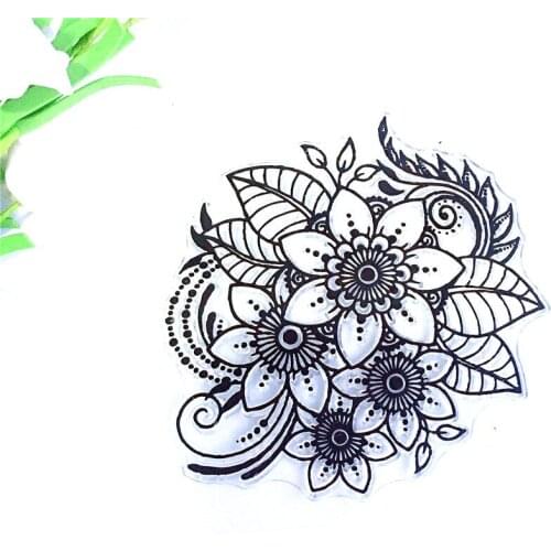 10*10 Vintage Flowers Craft Transparent Silicone Stamp for Scrapbooking DIY Photo album Card Making Decorative Clear Stamp Sheet