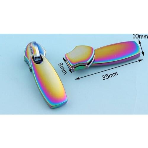 10pcs No 5# Rainbow Zipper Puller Leather Zip Head Zipper Fastener for Zip head Universal Zipper Replacement Kit