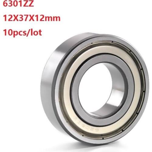 10pcs/lot 6301ZZ 6301Z 6301 Z ZZ 12*37*12mm Deep Groove Ball bearing 12x37x12mm