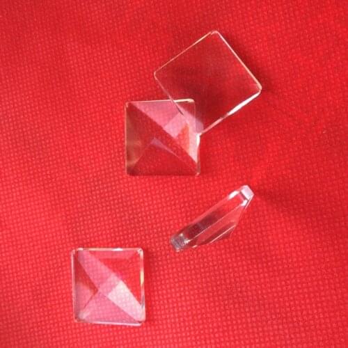 100pcs/lot 22*22MM machine grinding clear k9 square crystal beads without holes and flatback side
