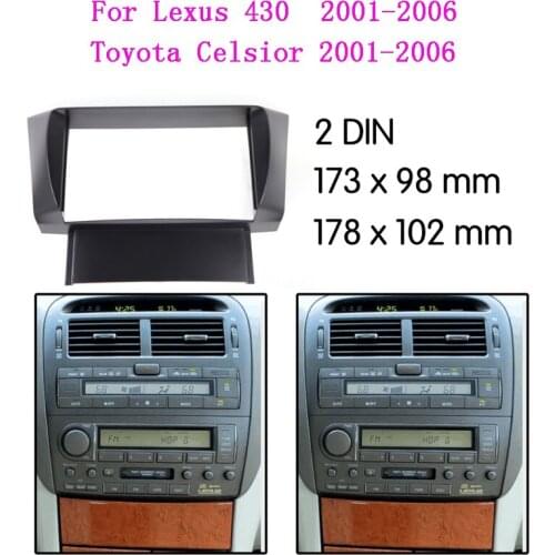 2 Din Car Radio DVD Fascia Frame Mount Refitting Kit Panel For LEXUS 430 LS-430 for TOYOTA Celsior trim CD ABS