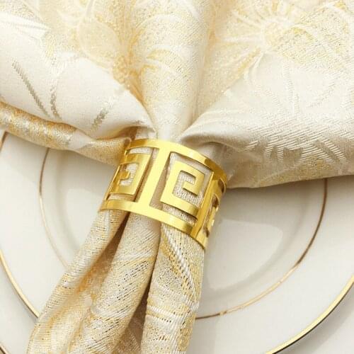 20pcs/lot SHSEJA Restaurant Western napkin ring hollow napkin ring wedding party table decoration supplies