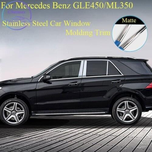 Stainless Steel Bar Car Window Molding Trim for Mercedes Benz GLE450/ML350 GLE ML 05-18 Car Door Window Bright Strip Decoration
