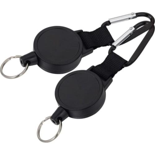 Free ship Durable Stainless Steel Wire Rope Retractable Pull Chain Reel ID Card Badge Holder Reel Recoil Belt Clip Whit Buckle