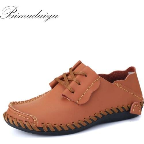 BIMUDUIYU Brand Mens Genuine Leather Casual Shoes Designer Breathable Comfortable Handmade Driving Shoes 39-46